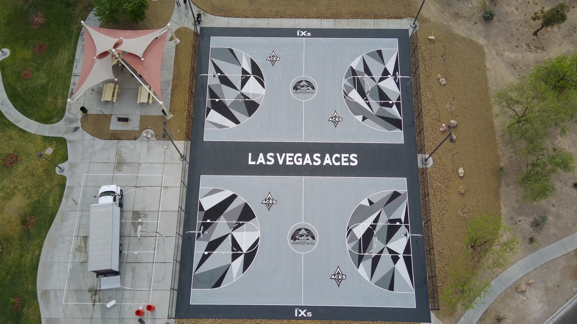 Las Vegas Aces Custom Basketball Courts — Desert Horizon Park, North Las Vegas